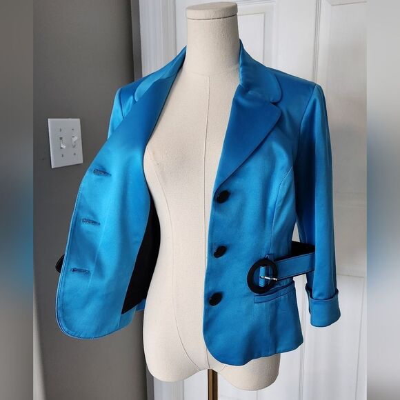 VintageโLe Chateau Turquoise Blazer - Size Small - Picture 4 of 7